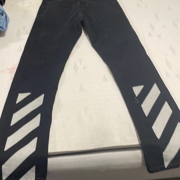 Black Off white strip jeans